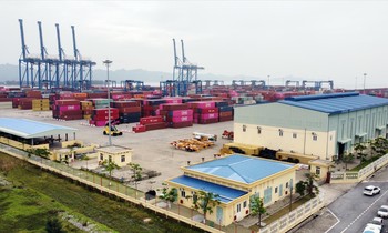 Cảng Tân Vũ - Lạch Huyện (TP Hải Phòng) vẫn cơ bản nhộn nhịp xuất nhập khẩu hàng hóa. Ảnh: Nguyễn Hoàn