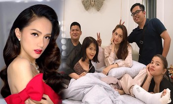 Hương Giang gặp chấn thương khi tập luyện và phải bó bột chân