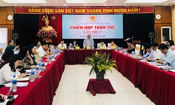 Phiên họp toàn thể lần thứ 7 của Uỷ ban Văn hoá, Giáo dục, Thanh niên, Thiếu niên và Nhi đồng của Quốc hội diễn ra chiều ngày 25/9 bàn về dự thảo Luật sửa đổi, bổ sung một số điều của Luật Giáo dục đại học. Ảnh: Thuý Nga
