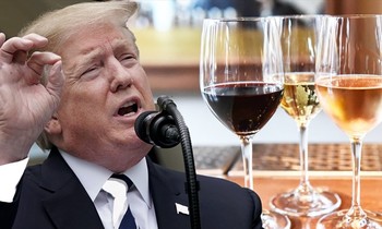 Tổng thống Mỹ Donald Trump dọa tính thuế với rượu của Pháp. Ảnh: Getty.