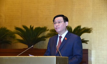 Chủ tịch Quốc hội Vương Đình Huệ phát biểu khai mạc kỳ họp. Ảnh Như Ý
