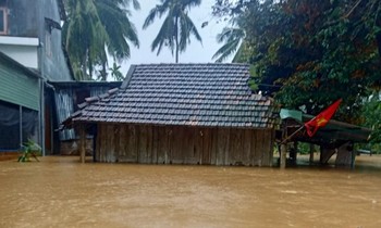 Ngập lụt một số nơi tai huyện Hoài Ân.