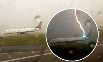 Boeing chở 117 người bị sét đánh trúng đuôi khi chờ cất cánh