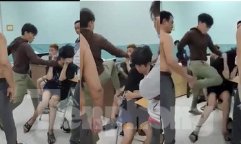 Hình ảnh bảo vệ dân phố đánh hai thiếu niên ở Trường Nguyễn Văn Tố mới đây gây xôn xao dư luận
