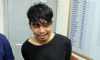 Nghi phạm Phạm Anh Vũ tại cơ quan công an.