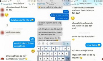 Một số đoạn tin nhắn được cho là giữa giảng viên Cường và các nữ sinh được chia sẻ trên trang SOL - VNU Confessions. (Ảnh chụp màn hình).