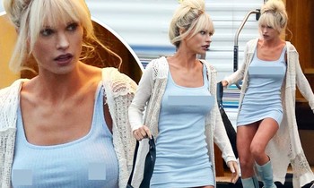 Lily James đeo ngực giả, ‘quên’ nội y khi hóa thân thành cựu người mẫu Playboy