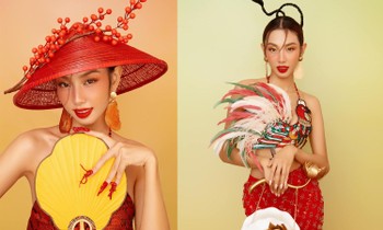 Hoa hậu Thuỳ Tiên diện áo yếm khoe vai trần gợi cảm trước thềm năm mới