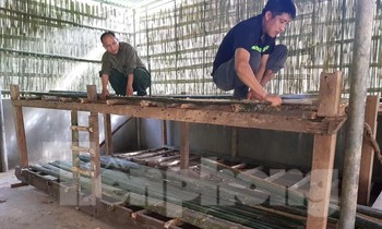 Giáo viên, phụ huynh làm giường tre cho học sinh ở ‘bán trú’ trong nhà kho của dân
