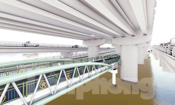 Thiết kế cầu vòm sắt dành cho xe máy vượt hồ Linh Đàm.