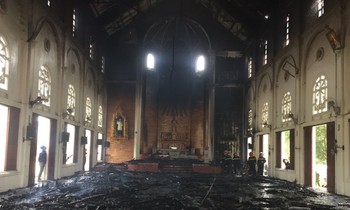 Cháy lớn tại nhà thờ Thọ Vực 