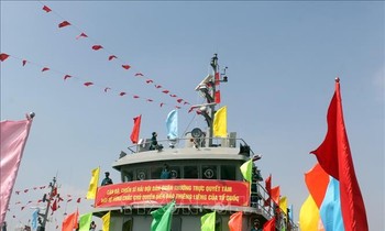 Quang cảnh lễ thượng cờ. Ảnh: TTX.