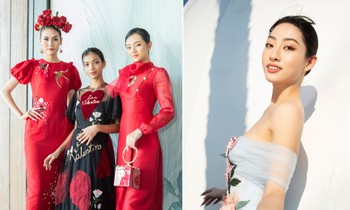 Lương Thuỳ Linh kiêu sa làm vedette, đưa dàn 'trò cưng' mở màn show thời trang bên bờ biển