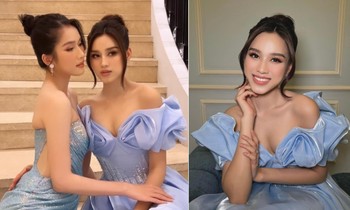 Hoa hậu Đỗ Thị Hà diện váy cúp ngực sexy, đọ dáng quyến rũ cùng Á hậu Phương Anh