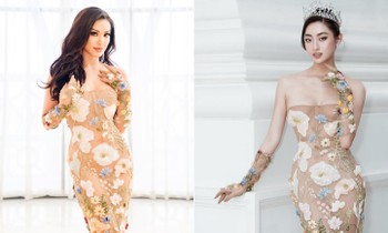 'Đụng hàng' váy hoa xuyên thấu, Lương Thuỳ Linh và Kim Duyên khoe đường cong nóng bỏng gây mê