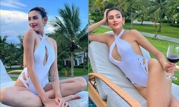 Á hậu Võ Hoàng Yến diện áo tắm cut-out táo bạo, khoe sắc vóc nóng 'bỏng mắt' ở tuổi 34