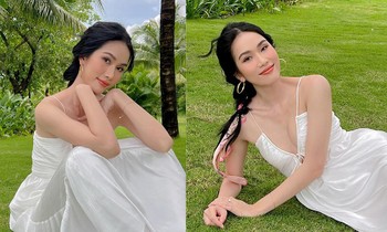 Á hậu Phương Anh mặc váy xẻ vòng 1 sexy, hứa hẹn 'bùng nổ' nhan sắc tại Hoa hậu Quốc tế 2022