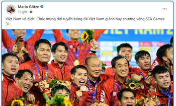 Ngôi sao Mario Gotze chúc mừng U23 Việt Nam giành HCV SEA Games 31