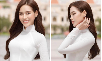 Hoa hậu Đỗ Thị Hà diện áo dài trắng xinh đẹp, gây xao xuyến