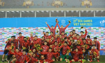 HCV tại SEA Games 31 sẽ là điểm tựa cho bước phát triển mới của bóng đá Việt Nam. Ảnh: Như Ý