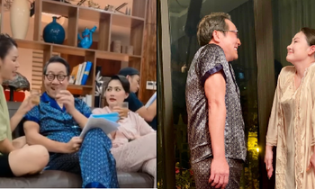Ảnh hậu trường dí dỏm ít ai biết của NSƯT Hoàng Hải và Ngọc Lan trong 'Mặt nạ gương'