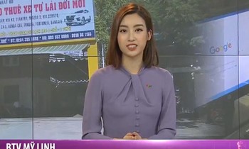 Hình ảnh lần đầu dẫn sóng truyền hình ở VTV24 của Hoa hậu Đỗ Mỹ Linh