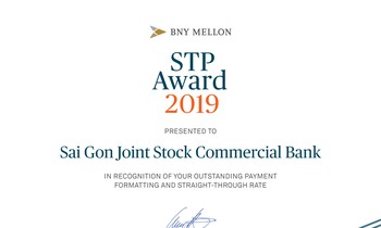 SCB vinh dự nhận giải thưởng STP Award của Bank Of New York Mellon