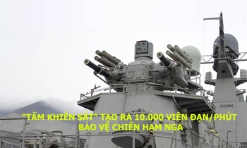 'Tấm khiên sắt' tạo ra 10.000 viên đạn/phút bảo vệ chiến hạm Nga