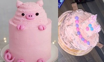 Đặt bạn làm bánh sinh nhật hình heo con, khi nhận được thì khóc thét vì… không nhận ra con gì