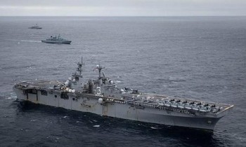 Tàu USS Kearsarge, một trong những chiến hạm của NATO tham gia tập trận. Ảnh: Hải quân Mỹ