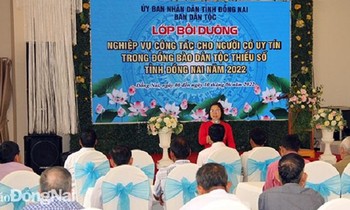 Người có uy tín được truyền đạt một số nội dung tại lớp tập huấn