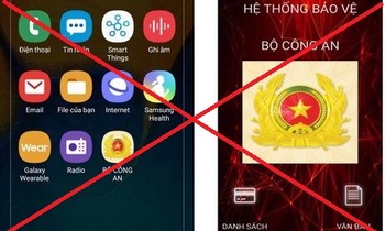 Các đối tượng yêu cầu nạn nhân tải và cài đặt ứng dụng mạo danh phần mềm do Bộ Công an cung cấp có hình ảnh hiển thị là Công an hiệu và mang tên “Bộ Công an”.