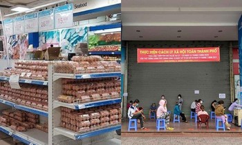 Siêu thị ở TP.HCM sáng nay: Trứng, rau được "châm" đều, người dân trật tự xếp hàng từ sớm
