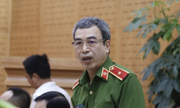 Thiếu tướng Nguyễn Văn Thành, Cục phó (C03) Bộ Công an tại cuộc họp báo.