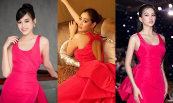 3 nàng hậu Tiểu Vy, Đỗ Thị Hà, Khánh Vân đọ sắc với màn “đụng độ” mẫu váy của NTK Công Trí