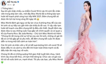 Hoa hậu Đỗ Thị Hà phản ứng ra sao sau quyết định hoãn đêm Chung kết của BTC Miss World?