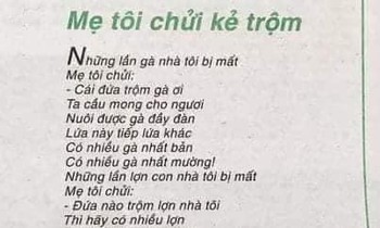 "Mẹ tôi chửi kẻ trộm" đạt giải cao nhất trong cuộc thi thơ khiến dân mạng tranh cãi dữ dội