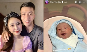 Bà xã Phan Văn Đức sinh con thứ hai, gia đình nam cầu thủ chính thức "có nếp, có tẻ"