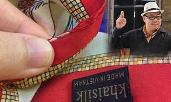 Hoàng Khải, chủ thương hiệu Khaisilk thừa nhận đã bán khăn, sản phẩm lụa giả hàng sản xuất trong nước từ những năm 90