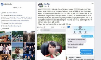 Anh Hân chia sẻ thông tin và hình ảnh chụp tin nhắn giữa 2 người lên mạng xã hội facebook. Ảnh: VTC News