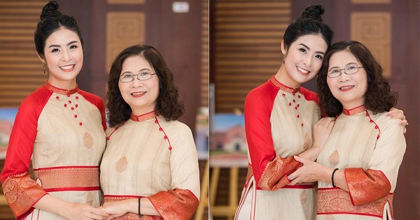 Hoa hậu Ngọc Hân và mẹ diện áo dài đôi dự sự kiện ngoại giao