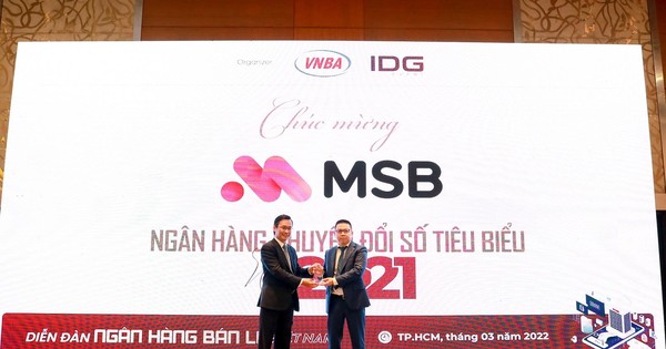 MSB nhận giải thưởng ngân hàng chuyển đổi số tiêu biểu