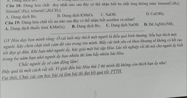 Giáo viên môn Hóa bày mẹo tỏ tình với "crush" lúc tốt nghiệp …