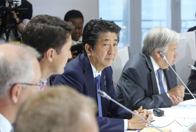 Nhật Bản hoài nghi vai trò của G7 với châu Á Thủ tướng Nhật Bản Shinzo Abe dự thượng đỉnh G7 tại Pháp. (Ảnh: Kyodo)