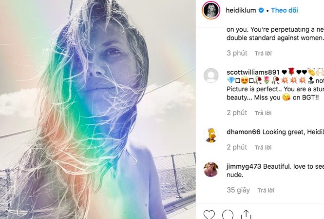 Showbiz 20/8: Heidi Klum bị chỉ trích gay gắt vì đăng ảnh hở toàn bộ ngực Showbiz 20/8: Heidi Klum bị chỉ trích gay gắt vì đăng ảnh hở toàn bộ ngực