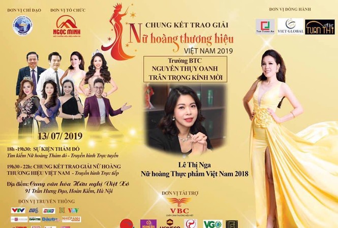 Sở Văn hóa Vĩnh Phúc khẳng định không cấp phép Nữ hoàng thương hiệu Việt Nam Sở VHTTDL tỉnh Vĩnh Phúc khẳng định chỉ cấp phép 2 ca khúc, không cấp phép chương trình Tôn vinh nữ hoàng thương hiệu Việt Nam 2019