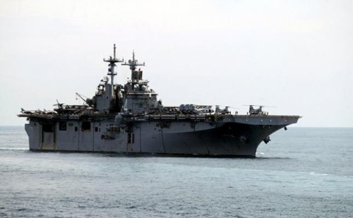 Mỹ, Ấn Độ tính tuần tra chung ở Biển Đông Tàu USS Boxer LHD của Mỹ ở ngoài khơi bang Goa của Ấn Độ. Ảnh: Reuters