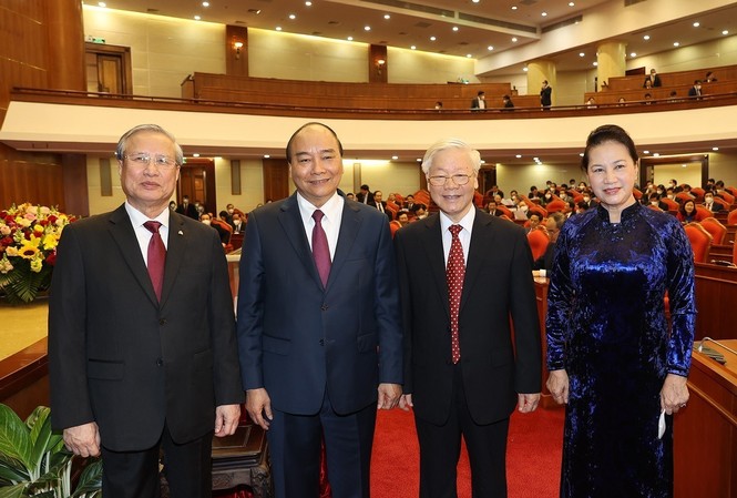 Tổng Bí thư, Chủ tịch nước Nguyễn Phú Trọng tại Hội nghị Trung ương 14. (Ảnh: TTXVN)