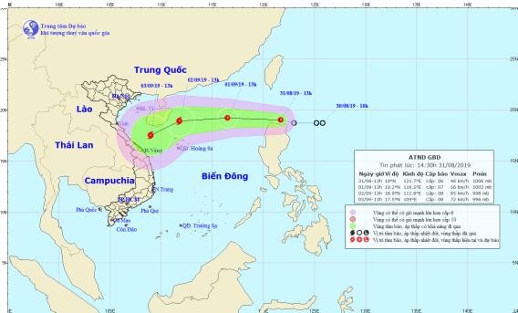 Áp thấp nhiệt đới đang vào Biển Đông, khả năng mạnh lên thành bão Dự báo mới nhất về đường đi của áp thấp nhiệt đới.