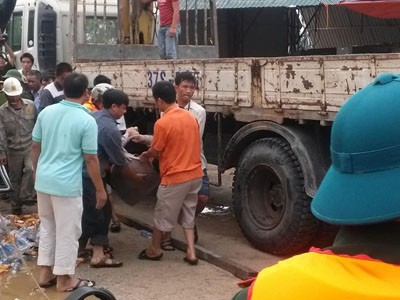 Trục vớt xe chở Phó GĐ sở Công thương bị lũ cuốn Trục vớt xe chở Phó GĐ sở Công thương bị lũ cuốn